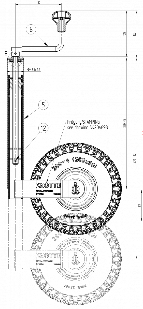 Ruota di appoggio TK48 - 400278.001 - Ruote di appoggio