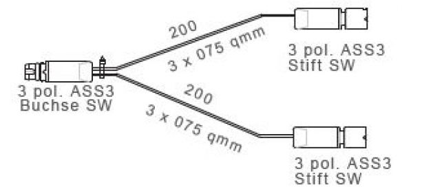 Cavo a Y a 3 poli ASS3 - 413370.001 - Accessori e ricambi per luci