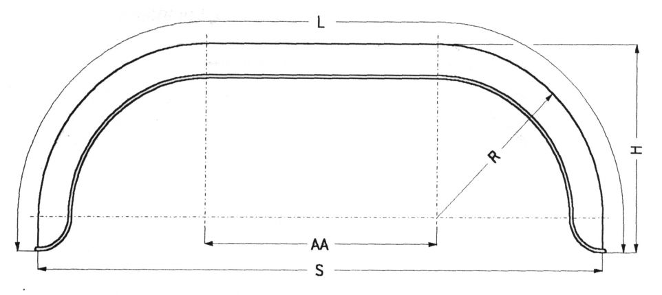 Parafango a doppio assale tondo in lamiera tonda - 400344.001 - Parafango