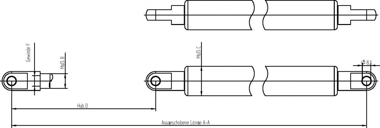 ATEC Germany 2x molla a gas portellone posteriore 130 N molla a gas ammortizzatore stivale Compatibile con SMART CITY-COUPE (450