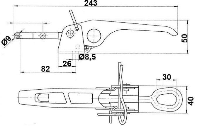 Chiusura Eccentrico Zincato Occhiello Gr.1 M