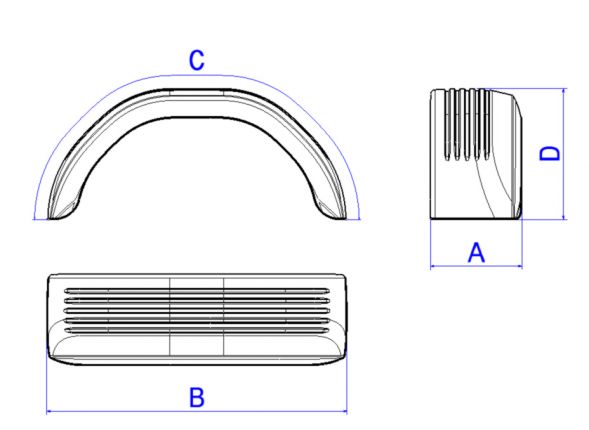 Parafango in plastica, quadrato - 415319.001 - Parafango