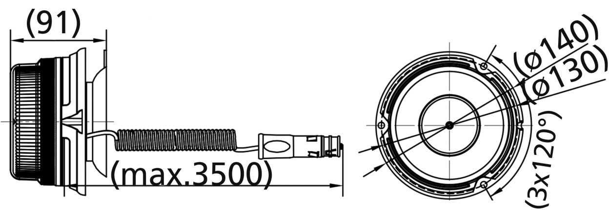 Lampeggiatori rotanti a LED basso - 421443.001 - Lampeggiatori rotanti
