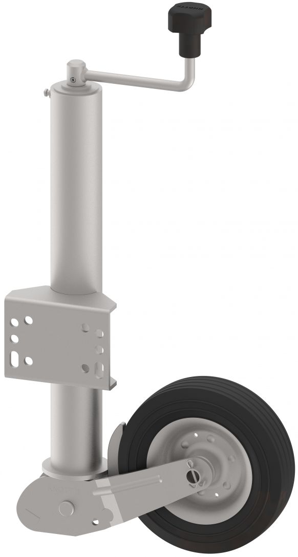 Ruota Di Sostegno Per Rimorchio 48mm - Regolabile 58-83cm, Carico 150kg, Gomma Antiscivolo, Acciaio Zincato