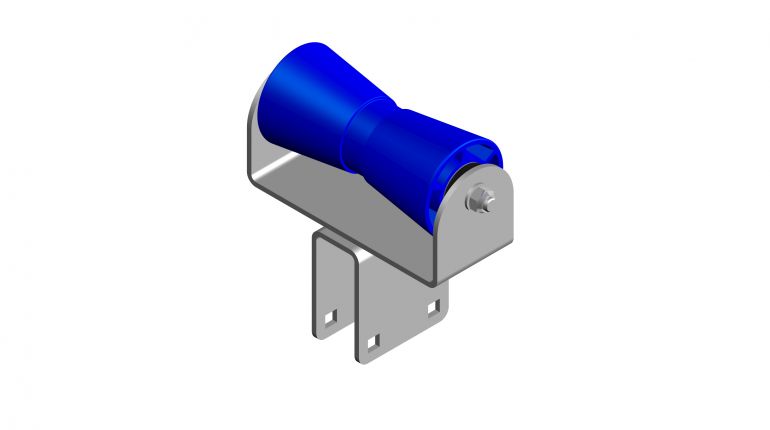 Rullo Per Chiglia Per Rimorchio Barca In PVC Blu – Autocentrante, 160 Mm, Diametro 60 Mm